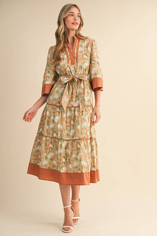 Steel Magnolia Floral Midi Dress