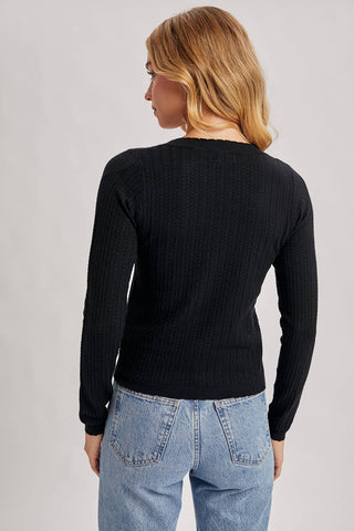 Long Sleeve Pointelle Top