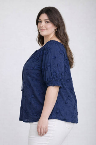 3D Embroidered Floral Top | Curvy