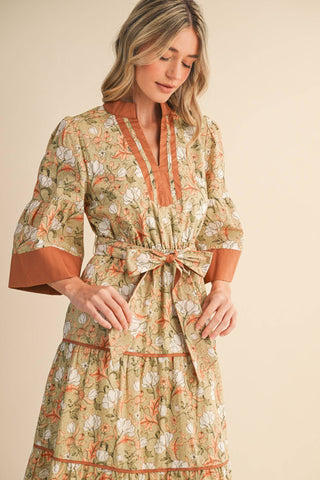 Steel Magnolia Floral Midi Dress