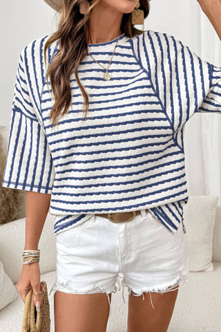 Textured Knit Half Sleeve Top
