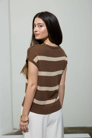 Power Move Striped Knit Top