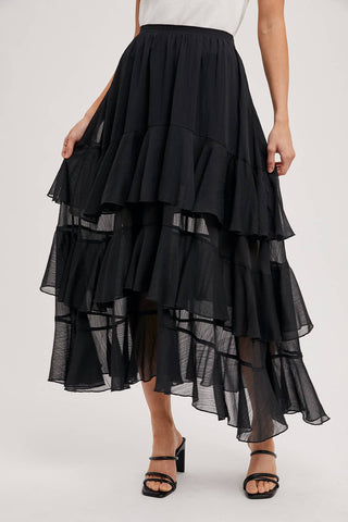 Tiered Ruffle Maxi Skirt