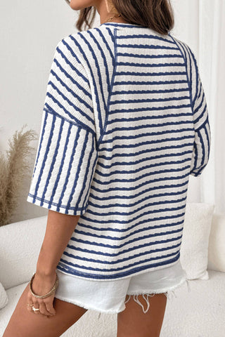 Textured Knit Half Sleeve Top