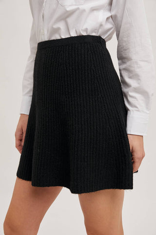 Ribbed Mini Skirt {Black}
