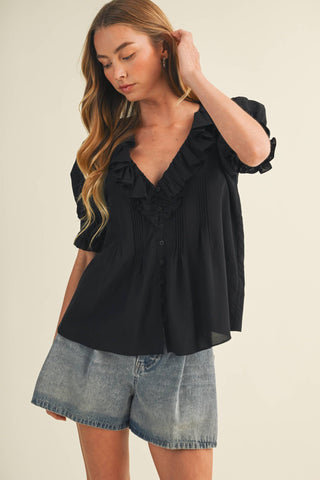 Pintuck Poplin Blouse