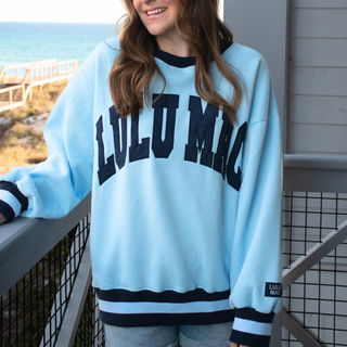 Lulu Mac- Social Society Light Blue/Navy Stitch
