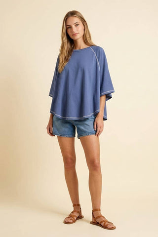 Mineral Washed Batwing Top