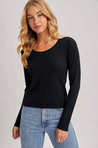 Long Sleeve Pointelle Top