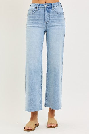 Tummy Control High Rise Crop Wide Leg Jean