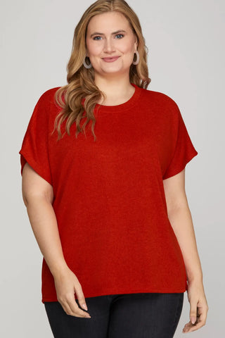 Girl On Fire Red Woven Top (Curvy)