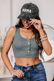 All Day Long Cropped Tank Top | Charcoal
