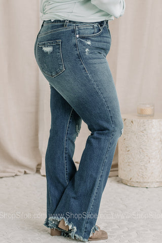 Just Premier Distressed Flare Jeans