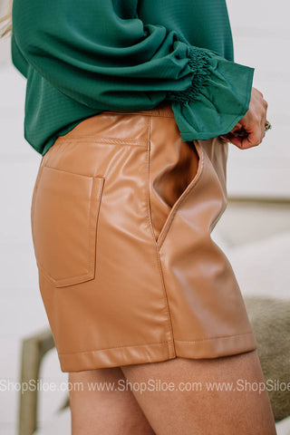 Keep The Story Going Faux Leather Skort