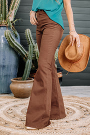 One Chance Fancy Bell Bottom Jeans | Brown